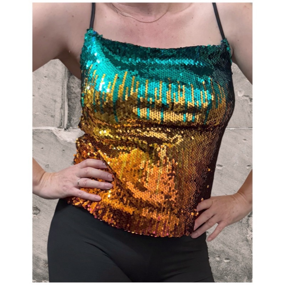 DKNY RAINBOW SLEEVELESS CAMISOLE WITH SEQUIN